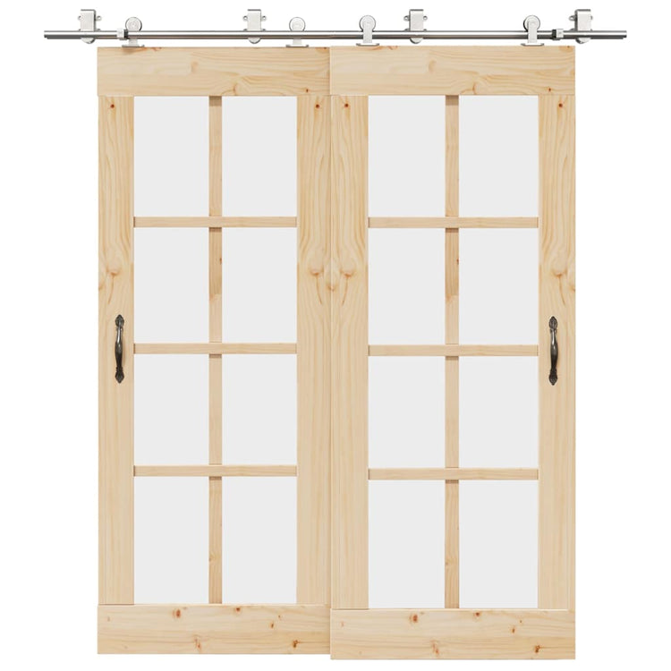 Vidaxx jeu de pièces pour porte coulissante 200 cm en acier inoxydable argenté