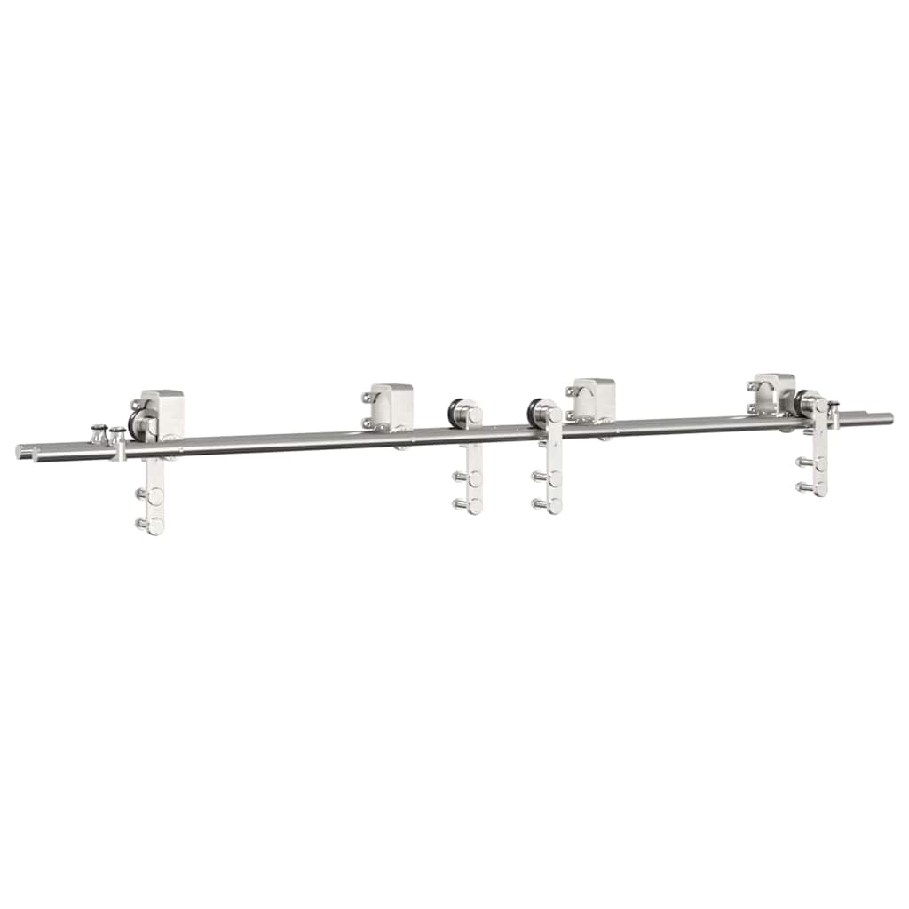 Vidaxx ensemble de pièces pour porte coulissante 183 cm acier inoxydable couleur argent