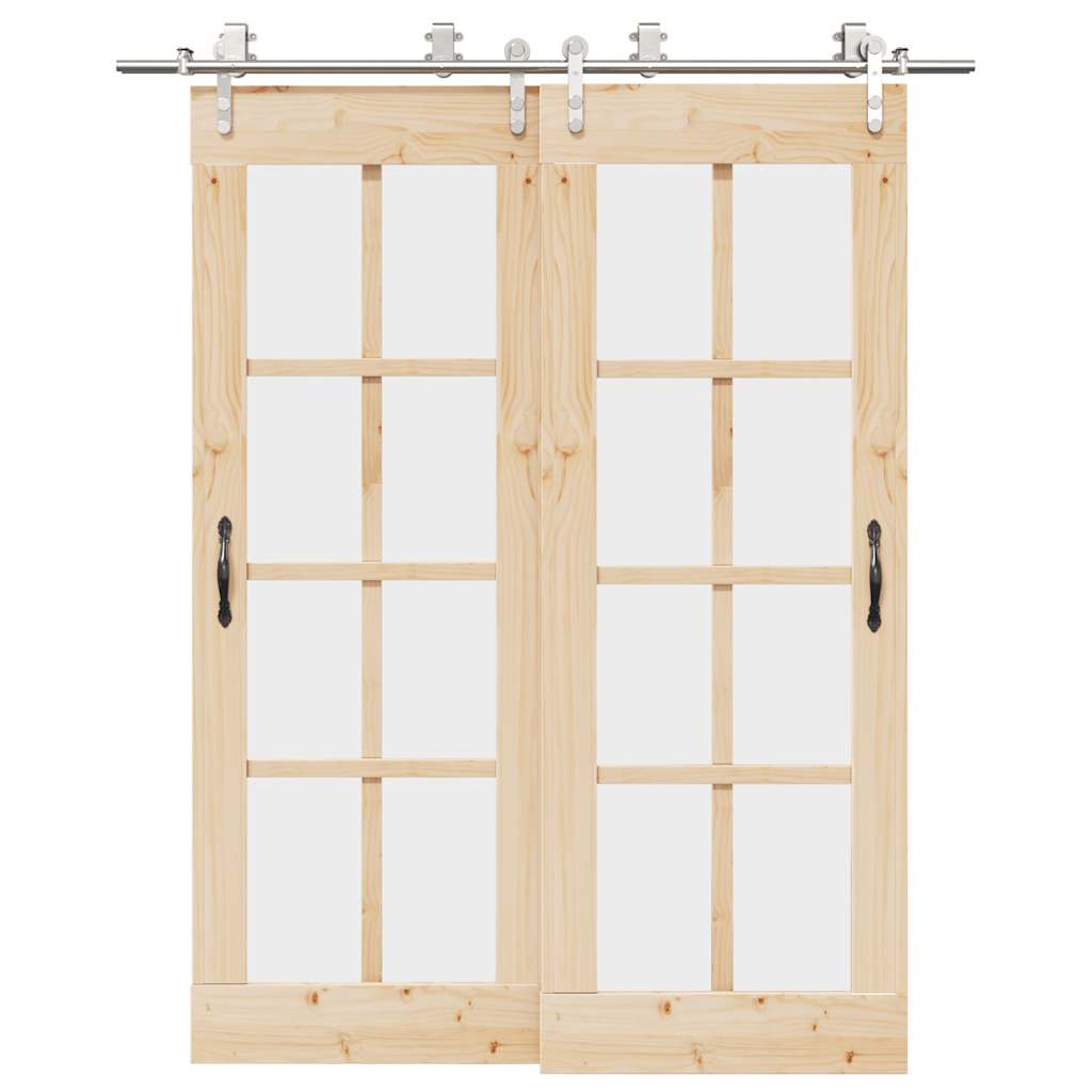 Vidaxx ensemble de pièces pour porte coulissante 183 cm acier inoxydable couleur argent