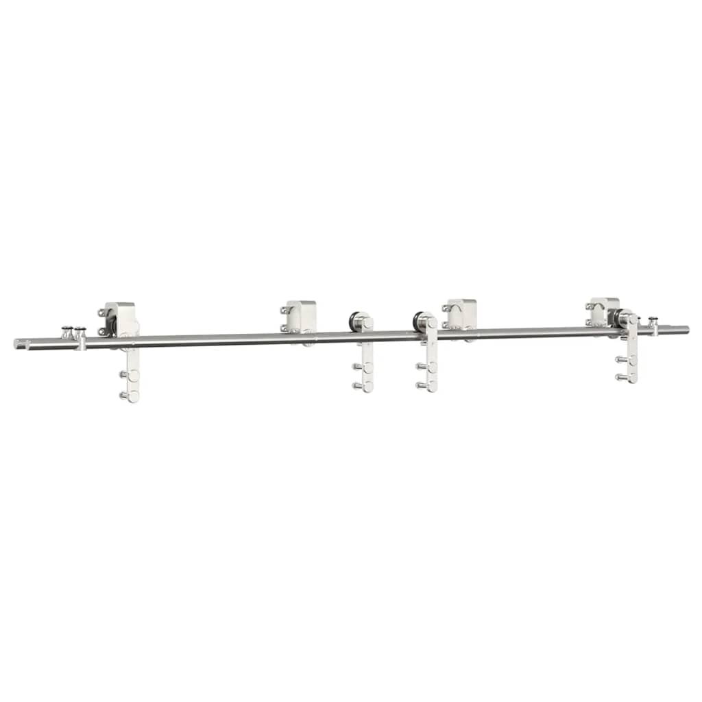 Vidaxx jeu de pièces pour porte coulissante 200 cm en acier inoxydable argenté
