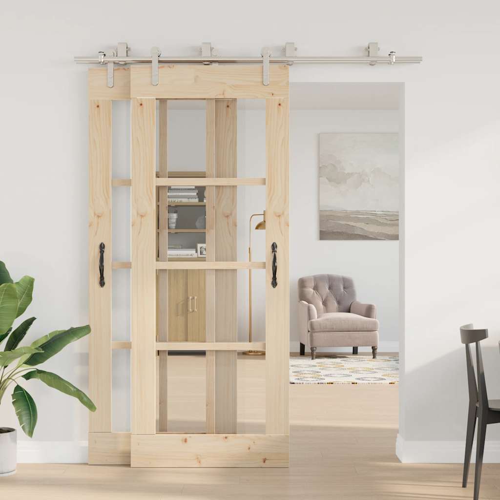 Vidaxx jeu de pièces pour porte coulissante 200 cm en acier inoxydable argenté