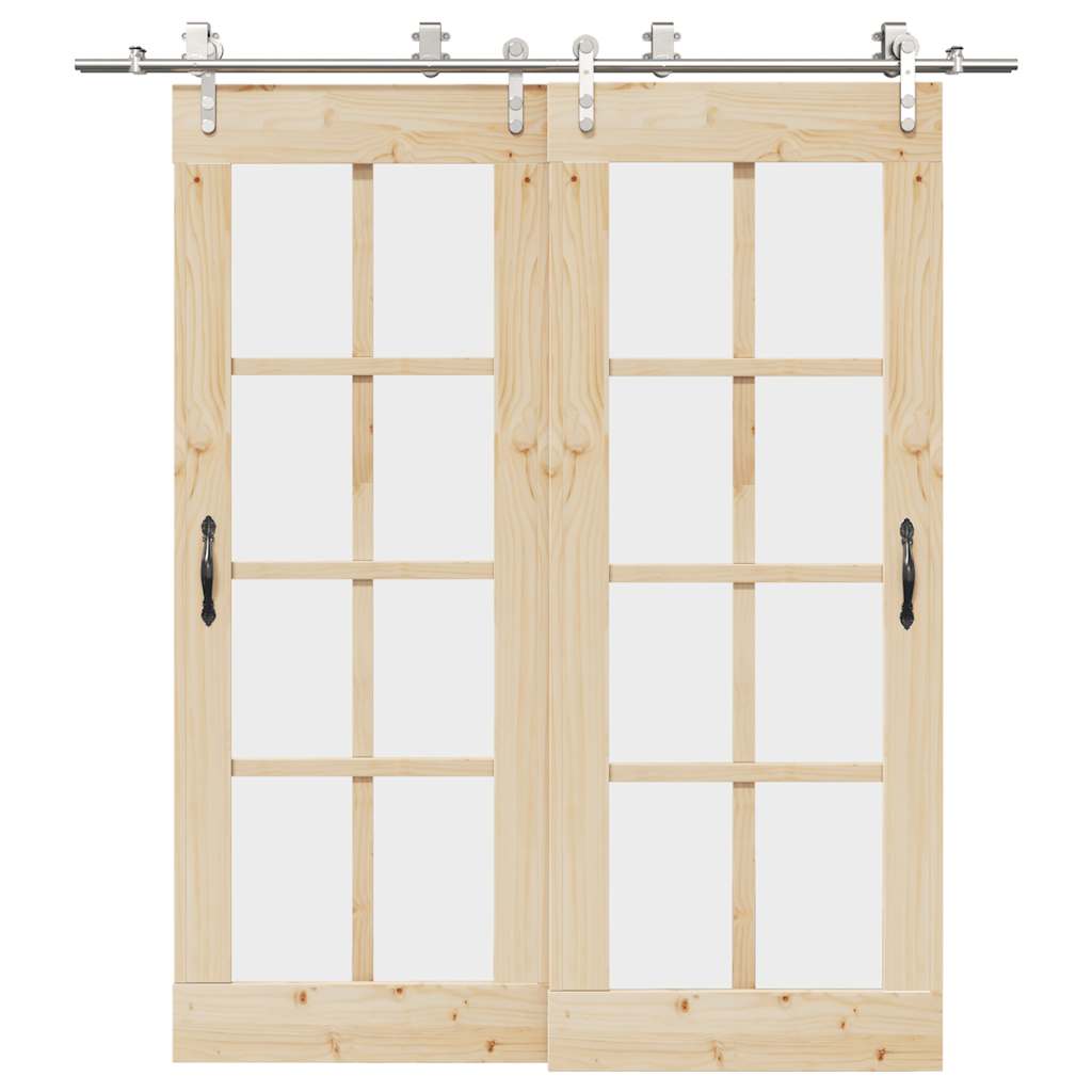 Vidaxx jeu de pièces pour porte coulissante 200 cm en acier inoxydable argenté