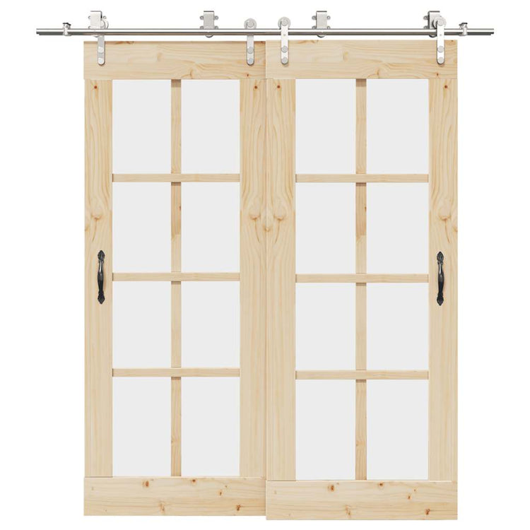 Vidaxx jeu de pièces pour porte coulissante 200 cm en acier inoxydable argenté