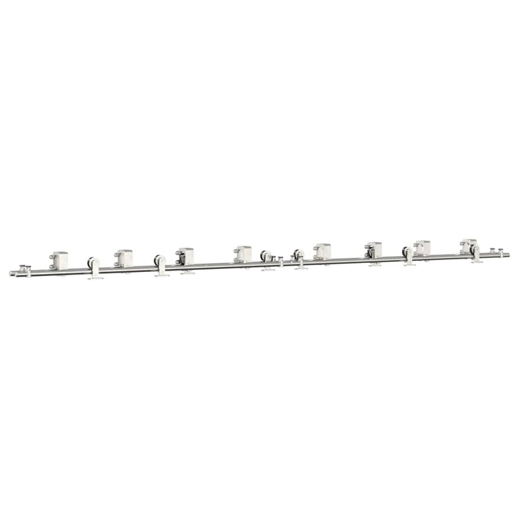 Vidaxx ensemble de pièces pour porte coulissante 366 cm acier inoxydable couleur argent