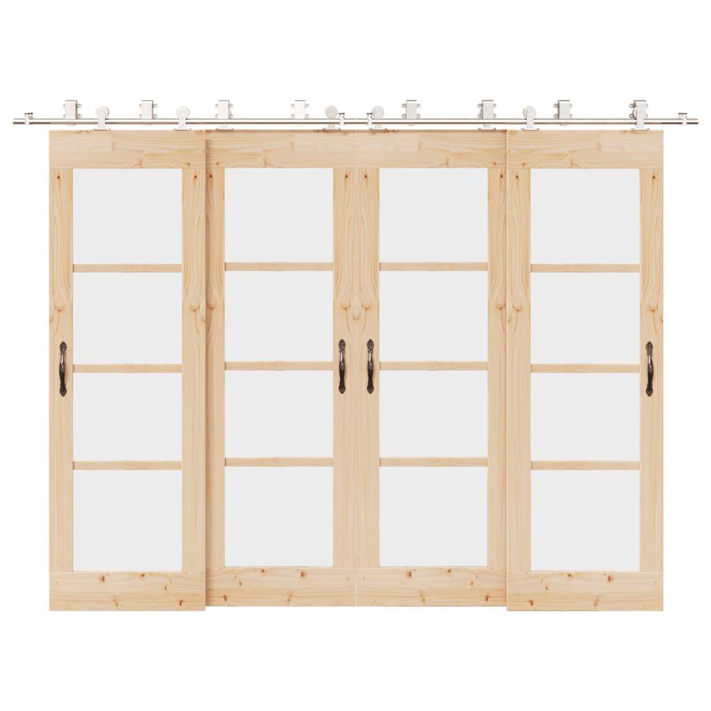 Vidaxx ensemble de pièces pour porte coulissante 366 cm acier inoxydable couleur argent