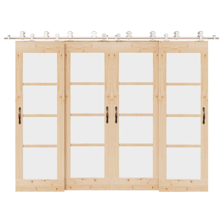 Vidaxx ensemble de pièces pour porte coulissante 366 cm acier inoxydable couleur argent