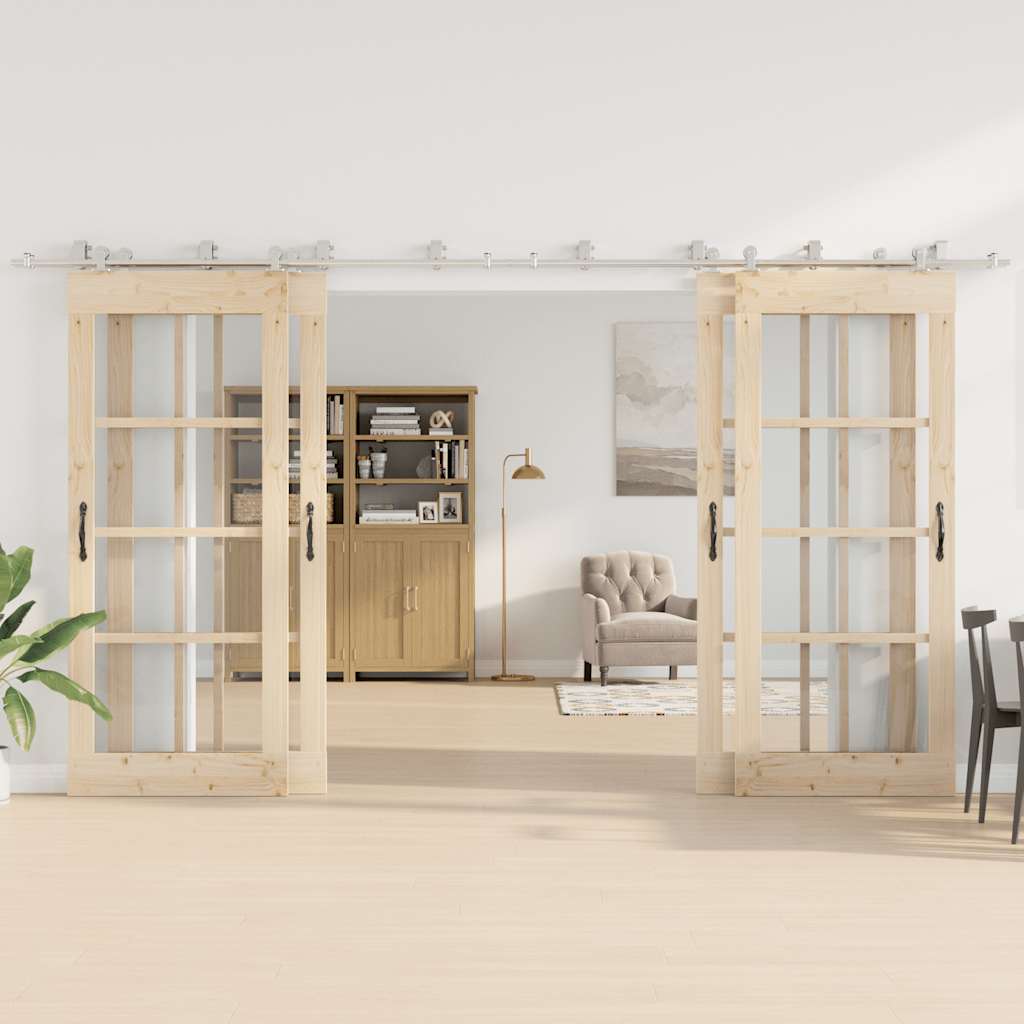 Vidaxx jeu de pièces pour porte coulissante 400 cm en acier inoxydable argenté