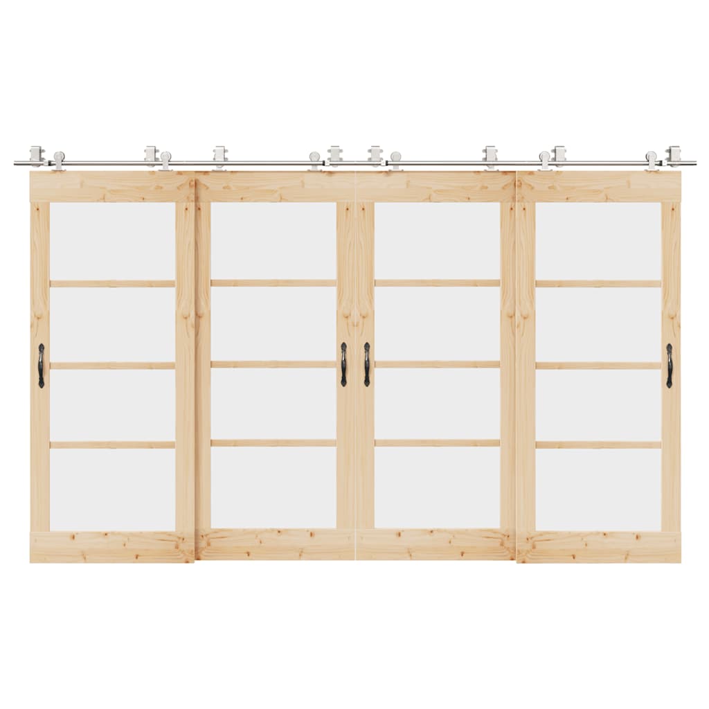 Vidaxx ensemble de pièces pour porte coulissante 366 cm acier inoxydable couleur argent