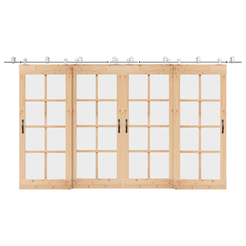 Vidaxx jeu de pièces pour porte coulissante 400 cm en acier inoxydable argenté