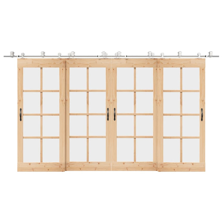 Vidaxx jeu de pièces pour porte coulissante 400 cm en acier inoxydable argenté