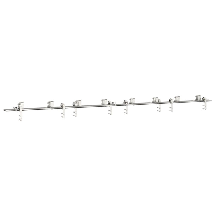 Vidaxx ensemble de pièces pour porte coulissante 366 cm acier inoxydable couleur argent
