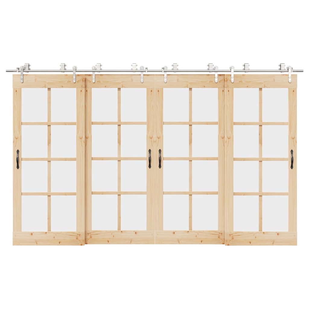 Vidaxx ensemble de pièces pour porte coulissante 366 cm acier inoxydable couleur argent