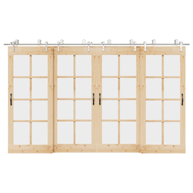 Vidaxx ensemble de pièces pour porte coulissante 366 cm acier inoxydable couleur argent