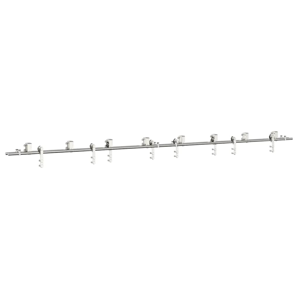 Vidaxx jeu de pièces pour porte coulissante 400 cm en acier inoxydable argenté