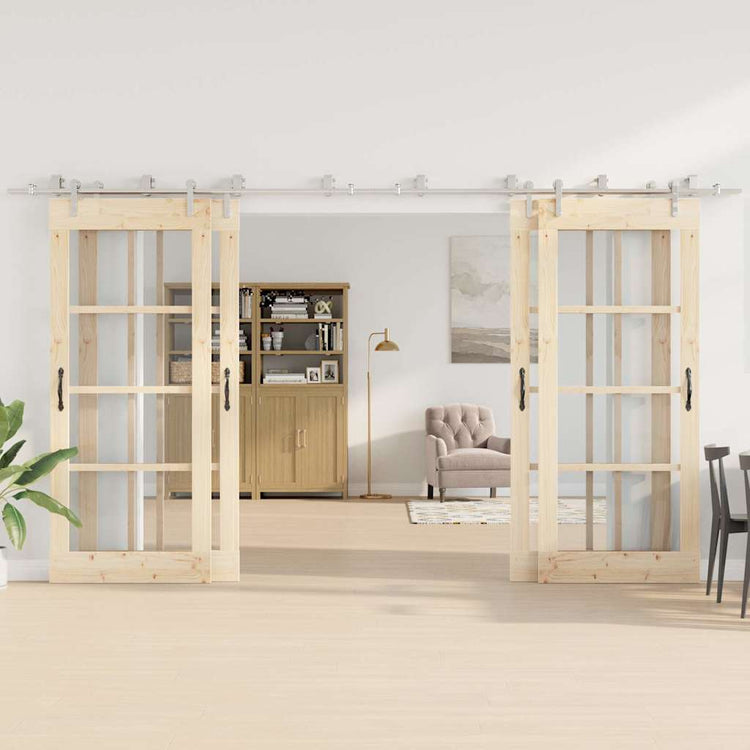 Vidaxx jeu de pièces pour porte coulissante 400 cm en acier inoxydable argenté