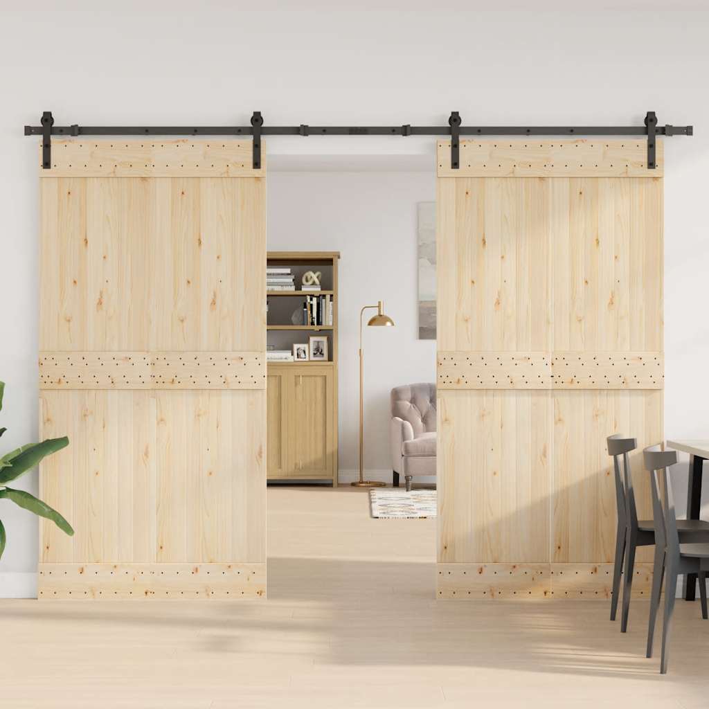 Vidaxxl boîte avec pièces pour porte coulissante 305 cm acier noir