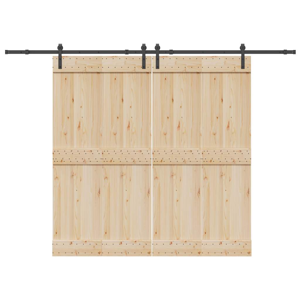 Vidaxxl boîte avec pièces pour porte coulissante 305 cm acier noir