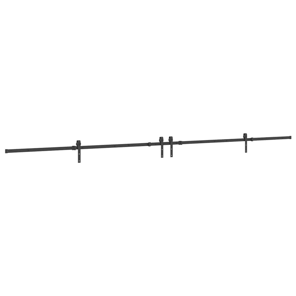Vidaxxl boîte avec pièces pour porte coulissante 427 cm acier noir