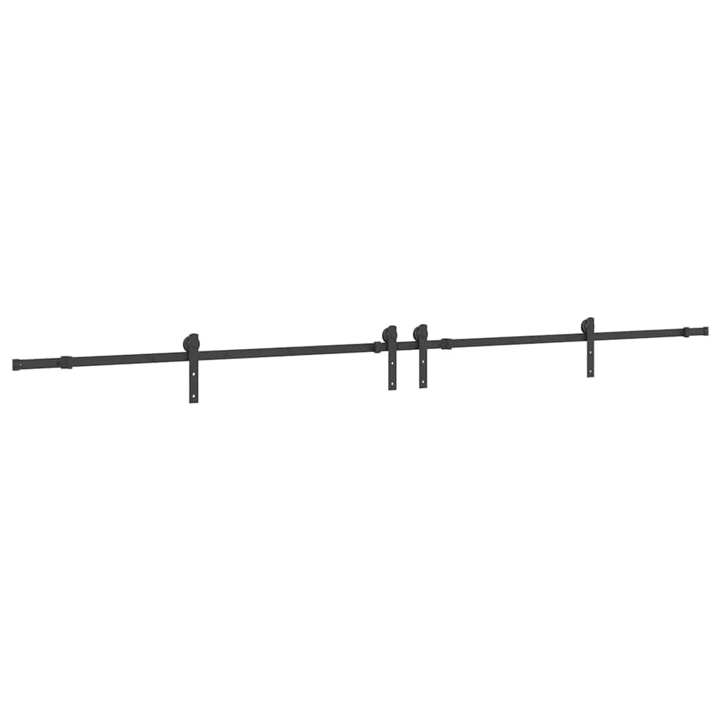 Vidaxxl boîte avec pièces pour porte coulissante 366 cm acier noir