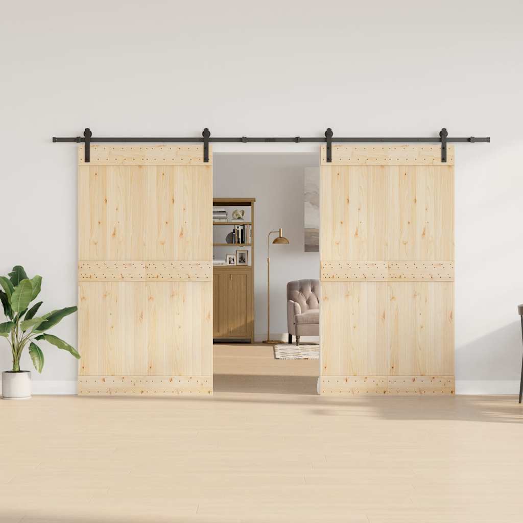 Vidaxxl boîte avec pièces pour porte coulissante 366 cm acier noir