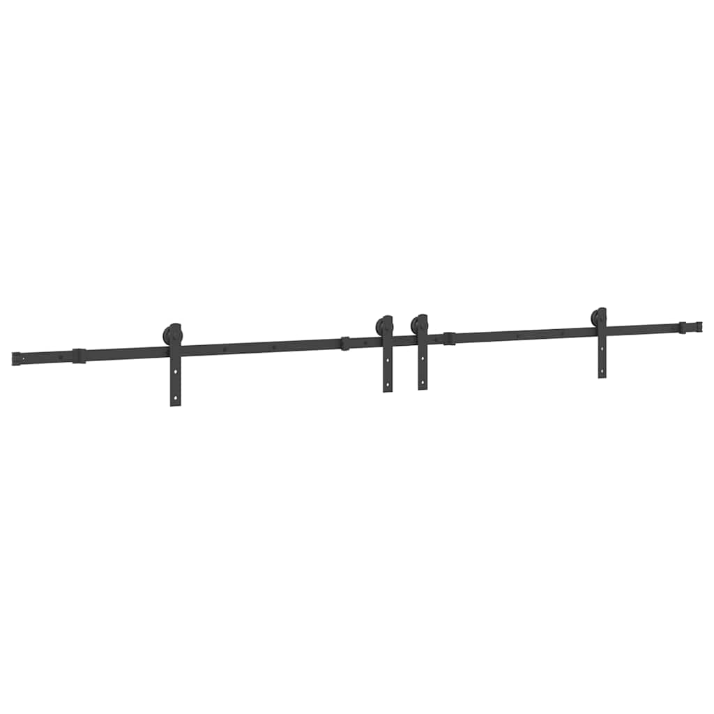 Vidaxxl boîte avec pièces pour porte coulissante 305 cm acier noir