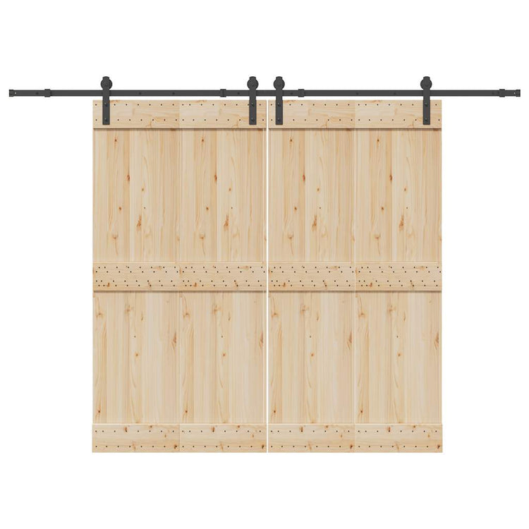 Vidaxxl boîte avec pièces pour porte coulissante 305 cm acier noir