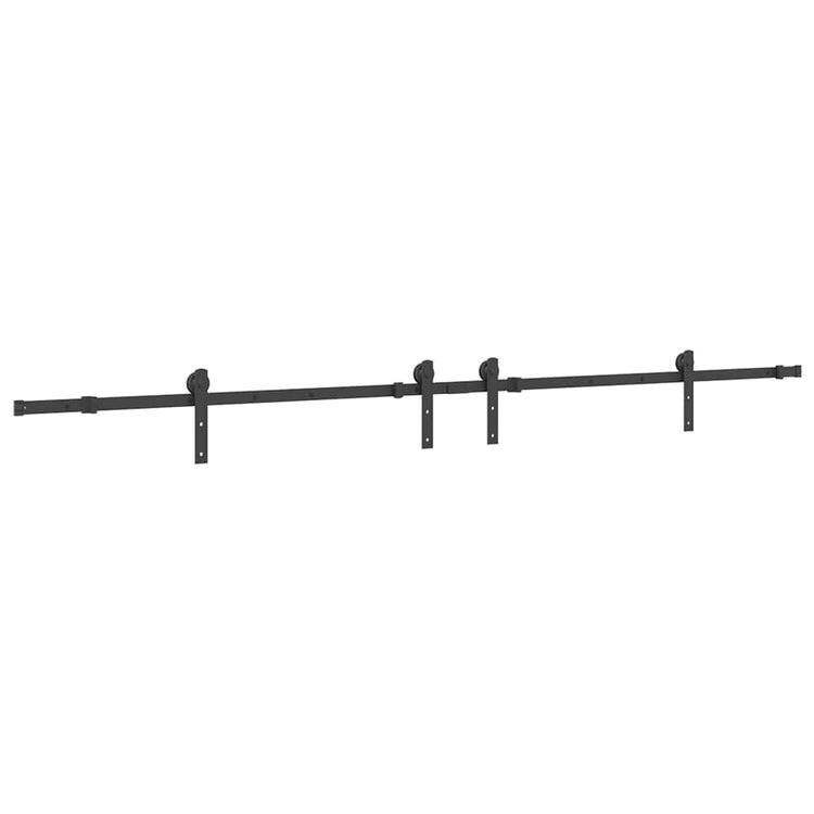 Vidaxxl boîte avec pièces pour porte coulissante 427 cm acier noir