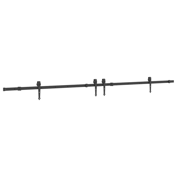 Vidaxxl boîte avec pièces pour porte coulissante 305 cm acier noir
