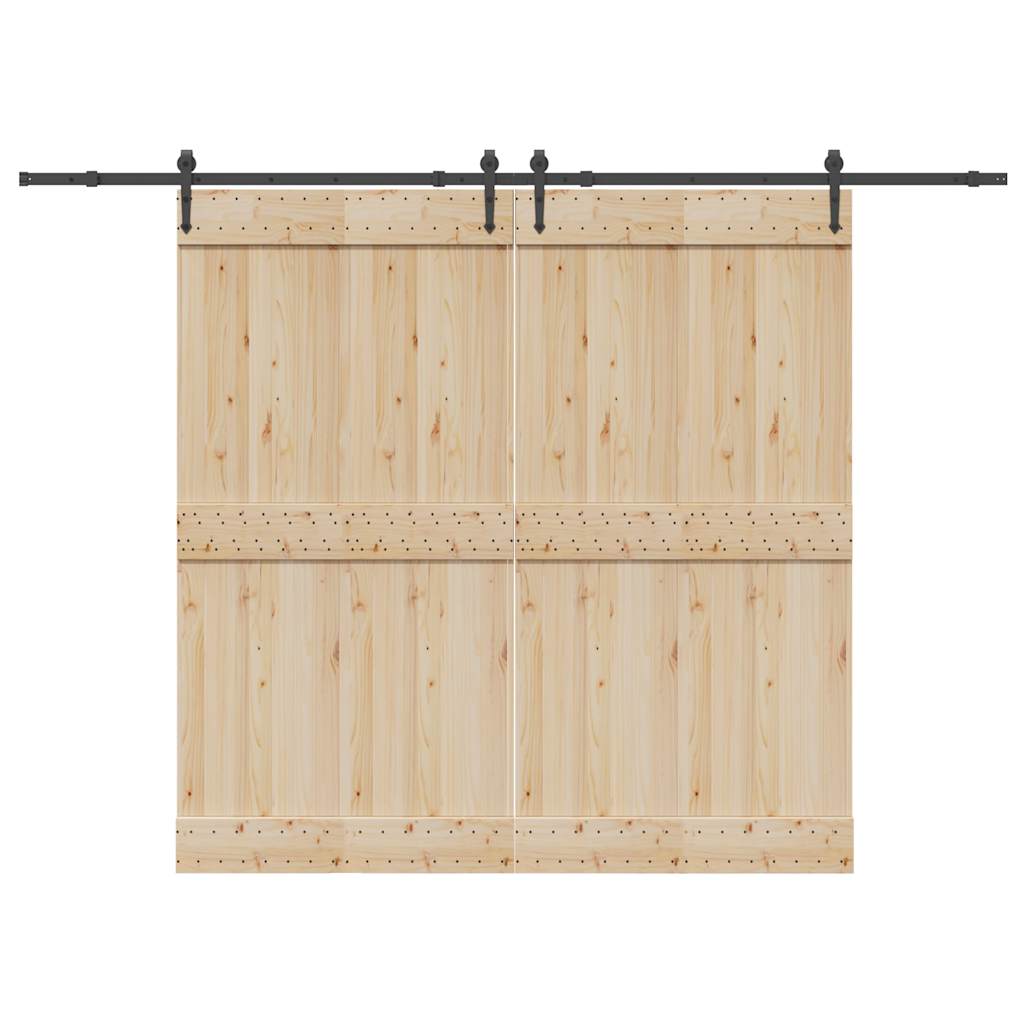 Vidaxxl boîte avec pièces pour porte coulissante 305 cm acier noir