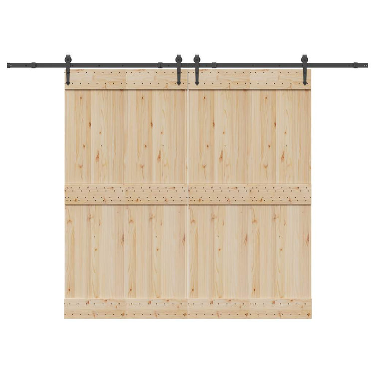 Vidaxxl boîte avec pièces pour porte coulissante 305 cm acier noir
