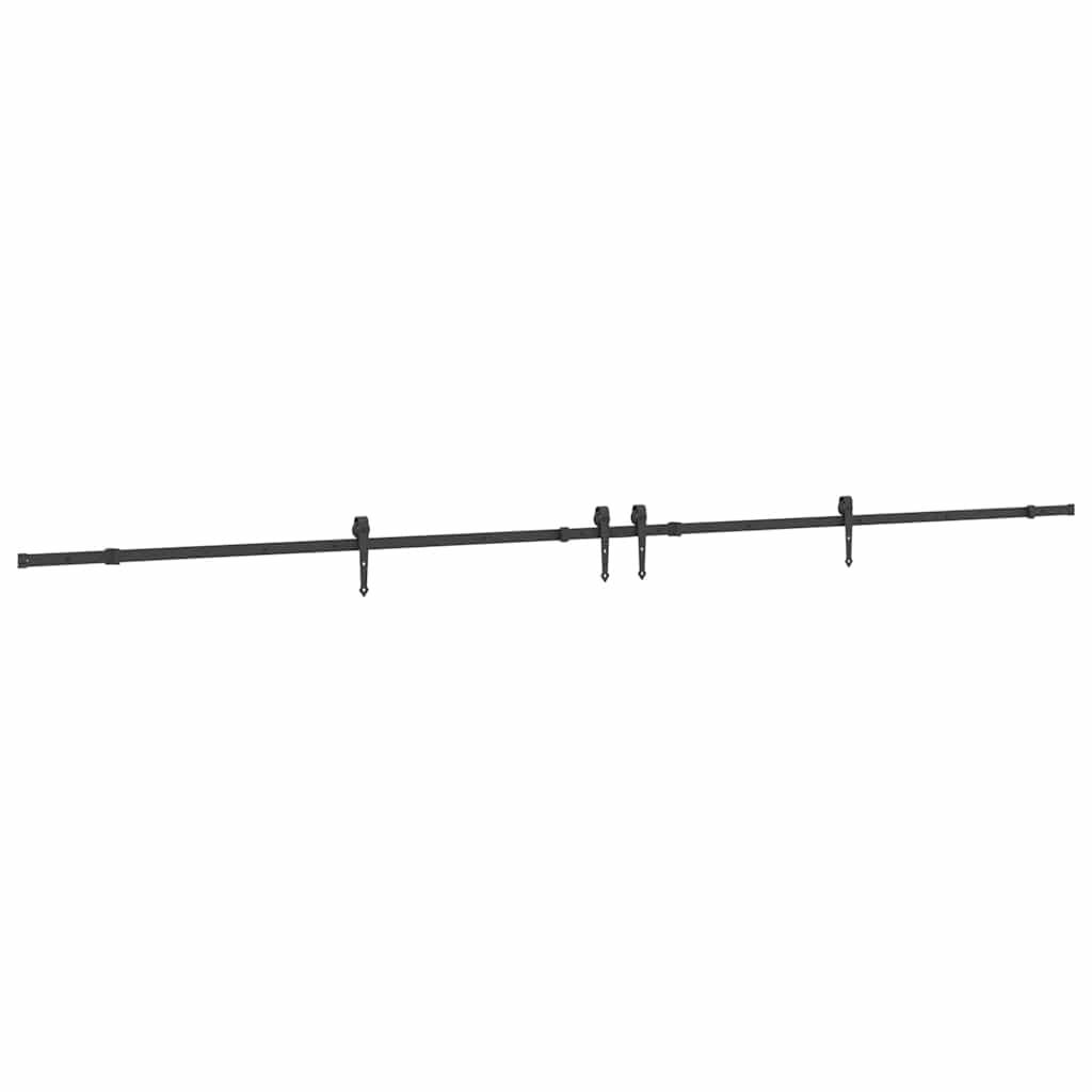 Vidaxxl boîte avec pièces pour porte coulissante 427 cm acier noir