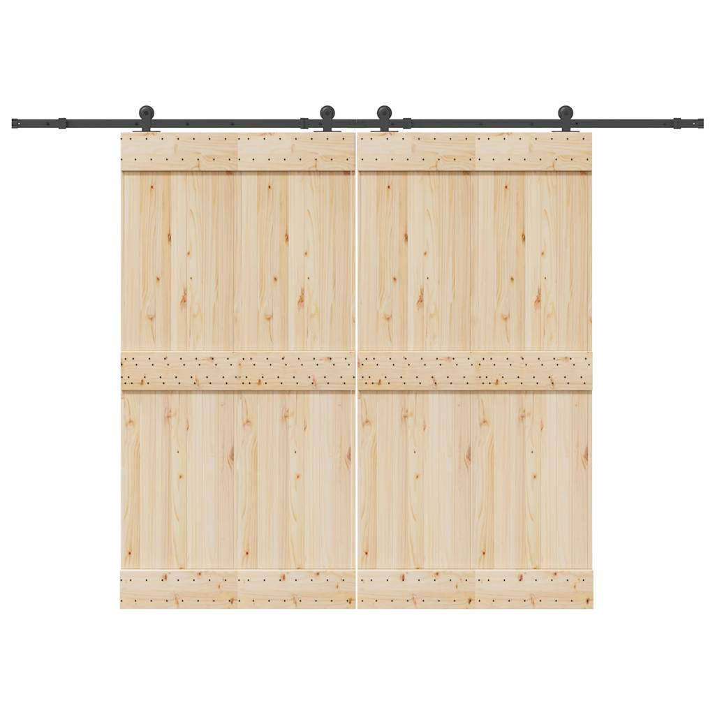 Vidaxxl boîte avec pièces pour porte coulissante 305 cm acier noir