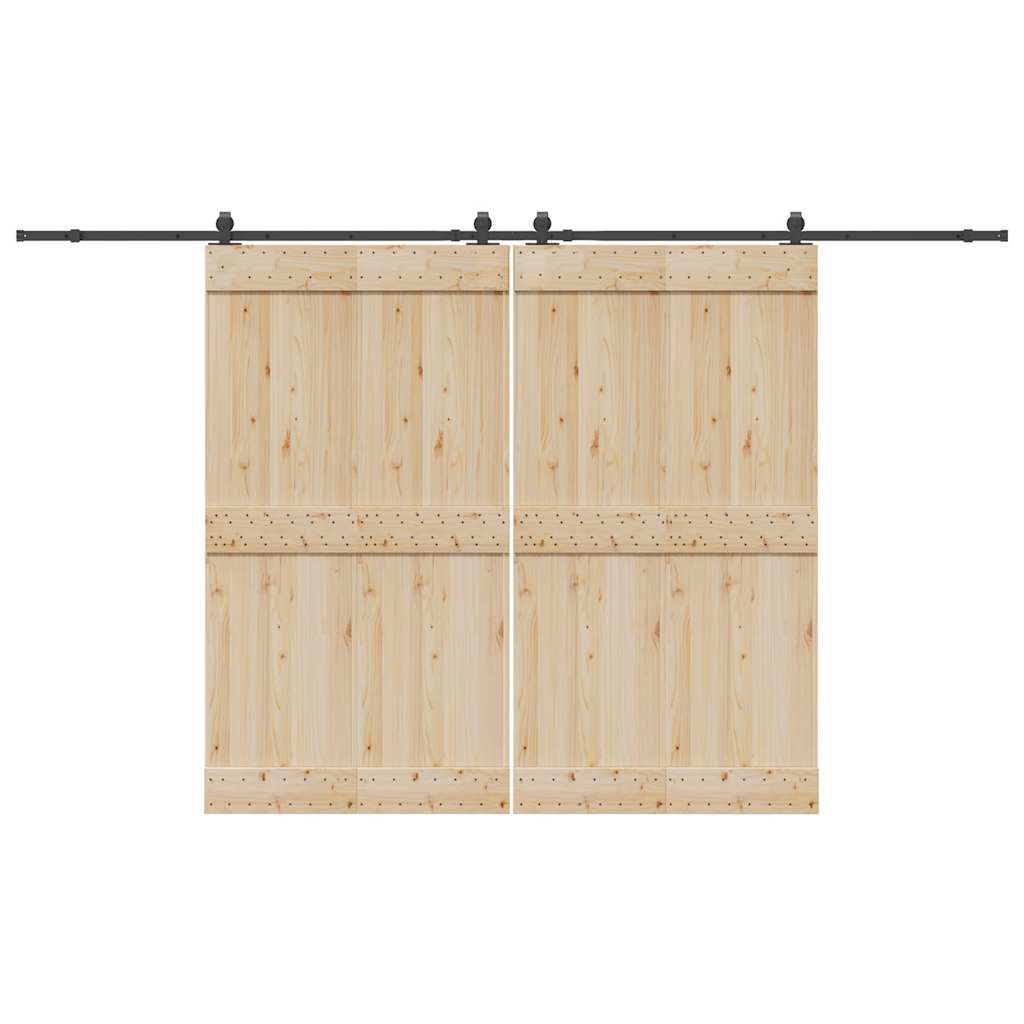 Vidaxxl boîte avec pièces pour porte coulissante 366 cm acier noir