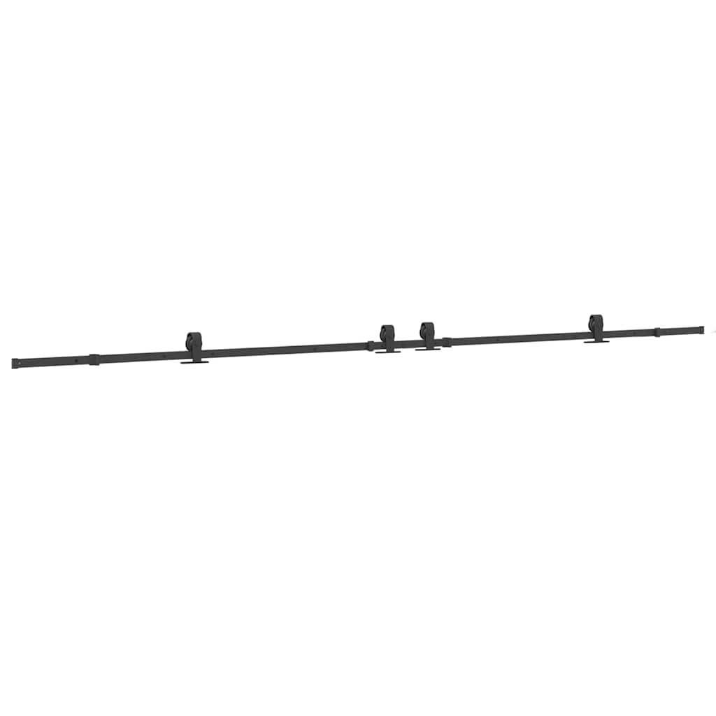 Vidaxxl boîte avec pièces pour porte coulissante 400 cm acier noir