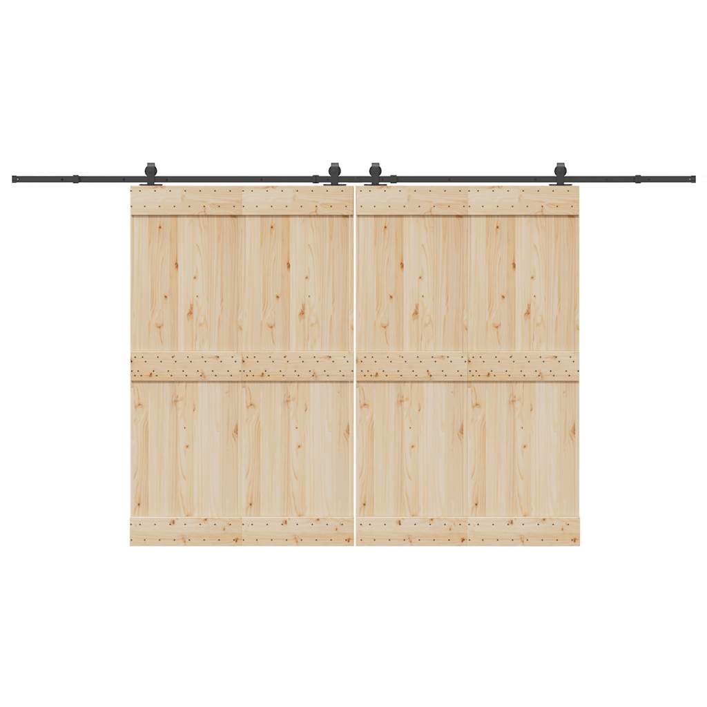 Vidaxxl boîte avec pièces pour porte coulissante 400 cm acier noir