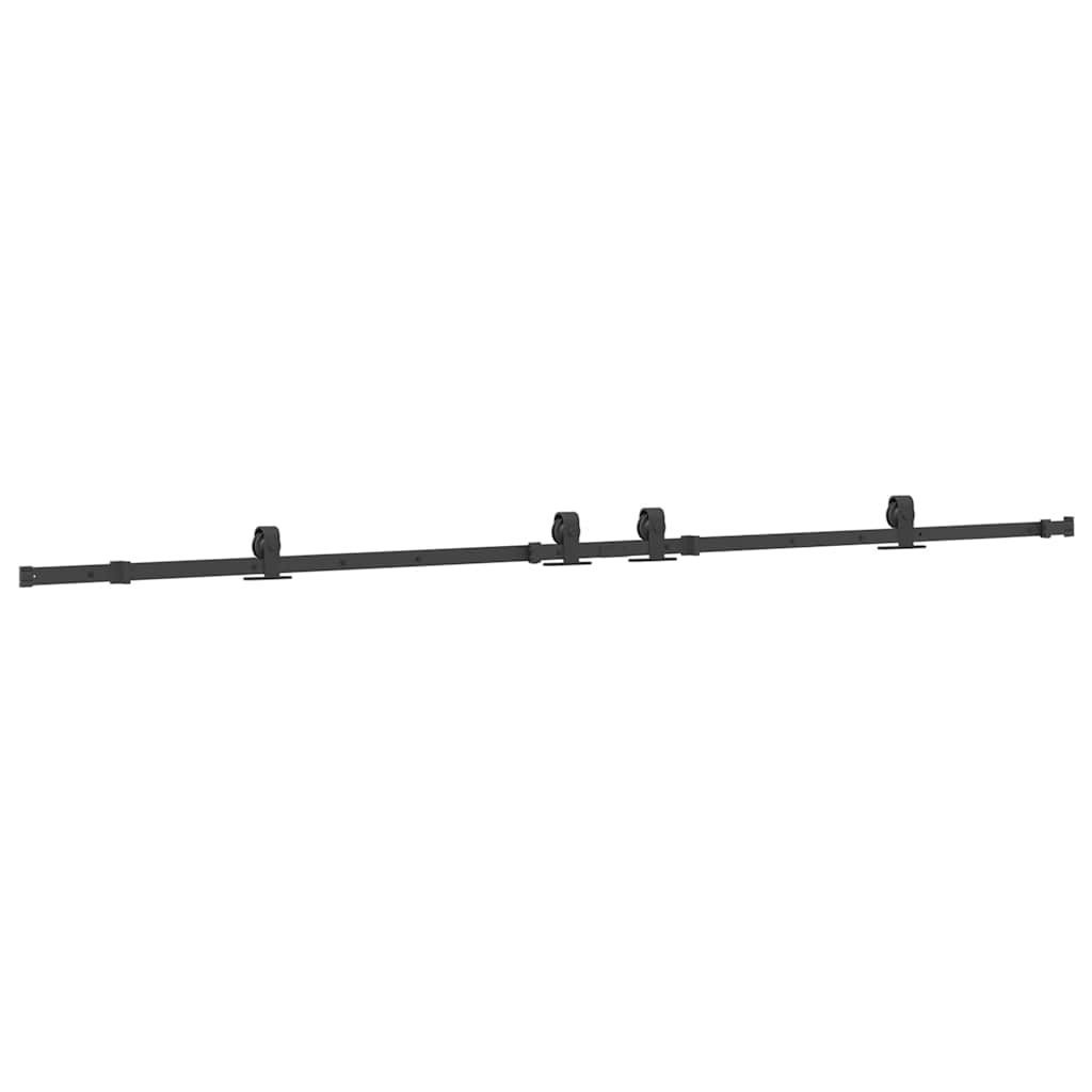 Vidaxxl boîte avec pièces pour porte coulissante 305 cm acier noir