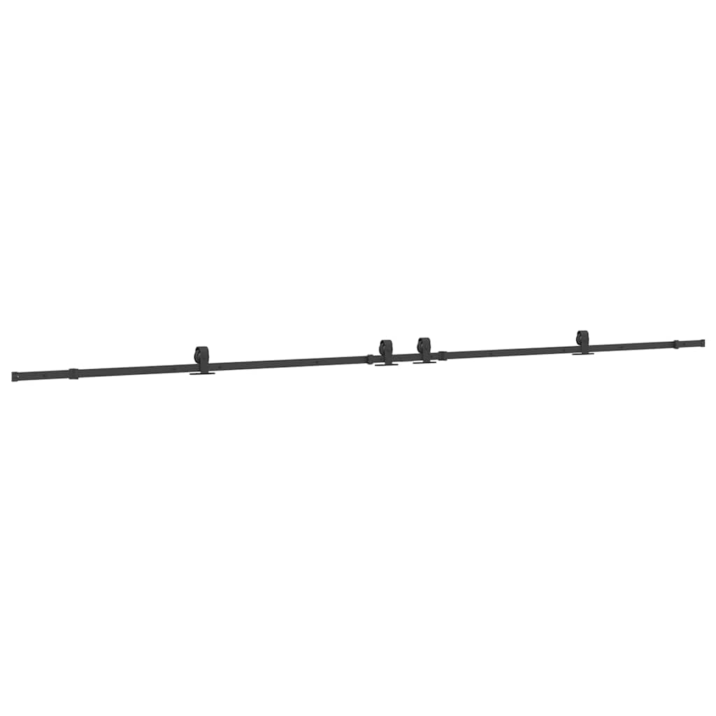 Vidaxxl boîte avec pièces pour porte coulissante 427 cm acier noir