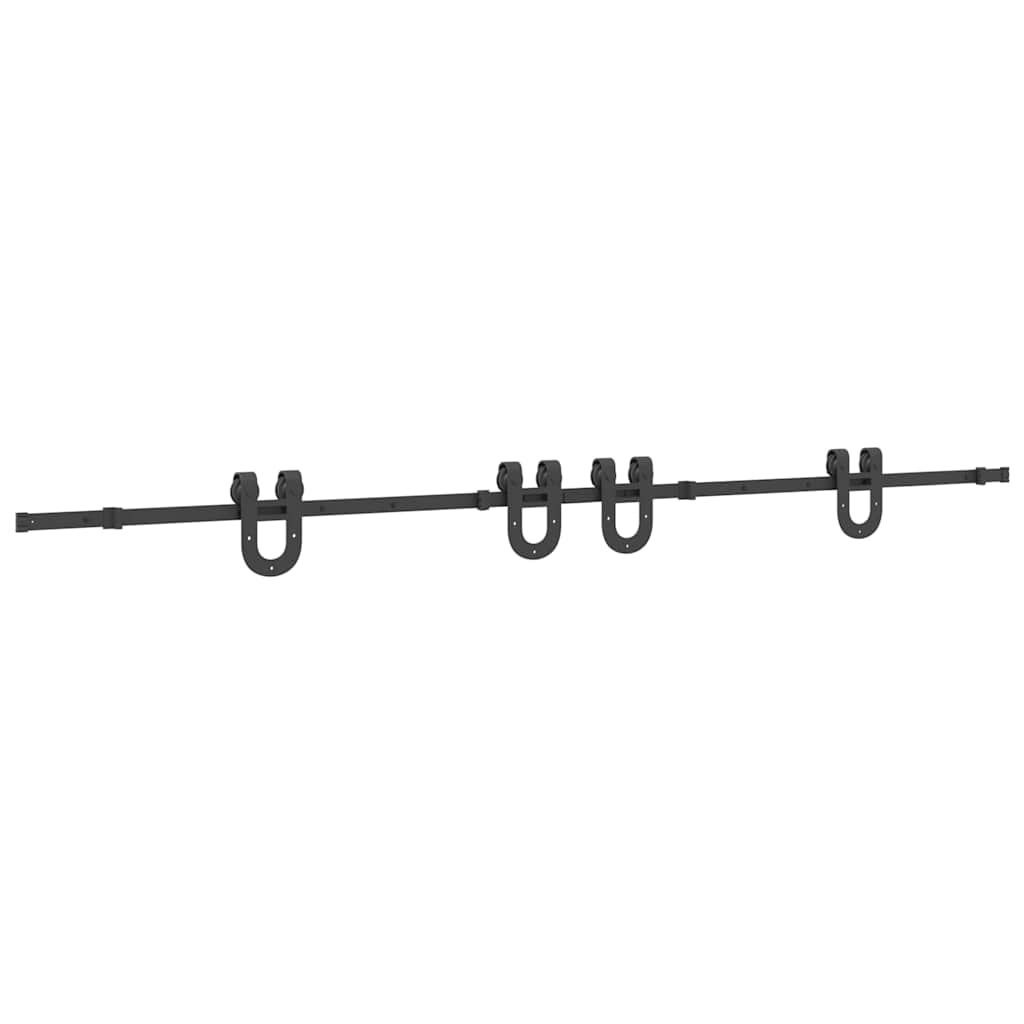 Vidaxxl boîte avec pièces pour porte coulissante 366 cm acier noir