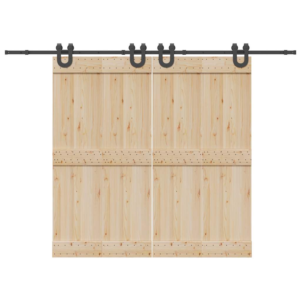 Vidaxxl boîte avec pièces pour porte coulissante 366 cm acier noir
