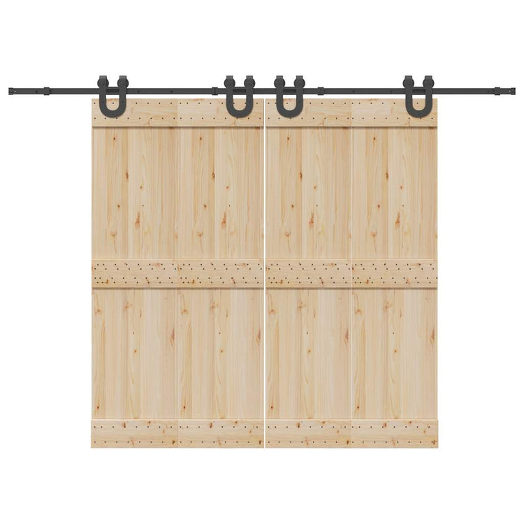 Vidaxxl boîte avec pièces pour porte coulissante 366 cm acier noir