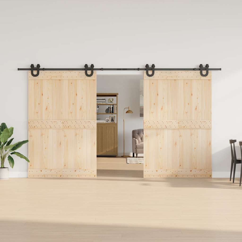 Vidaxxl boîte avec pièces pour porte coulissante 400 cm acier noir
