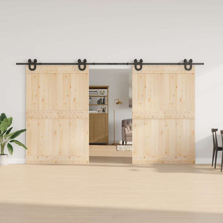 Vidaxxl boîte avec pièces pour porte coulissante 400 cm acier noir