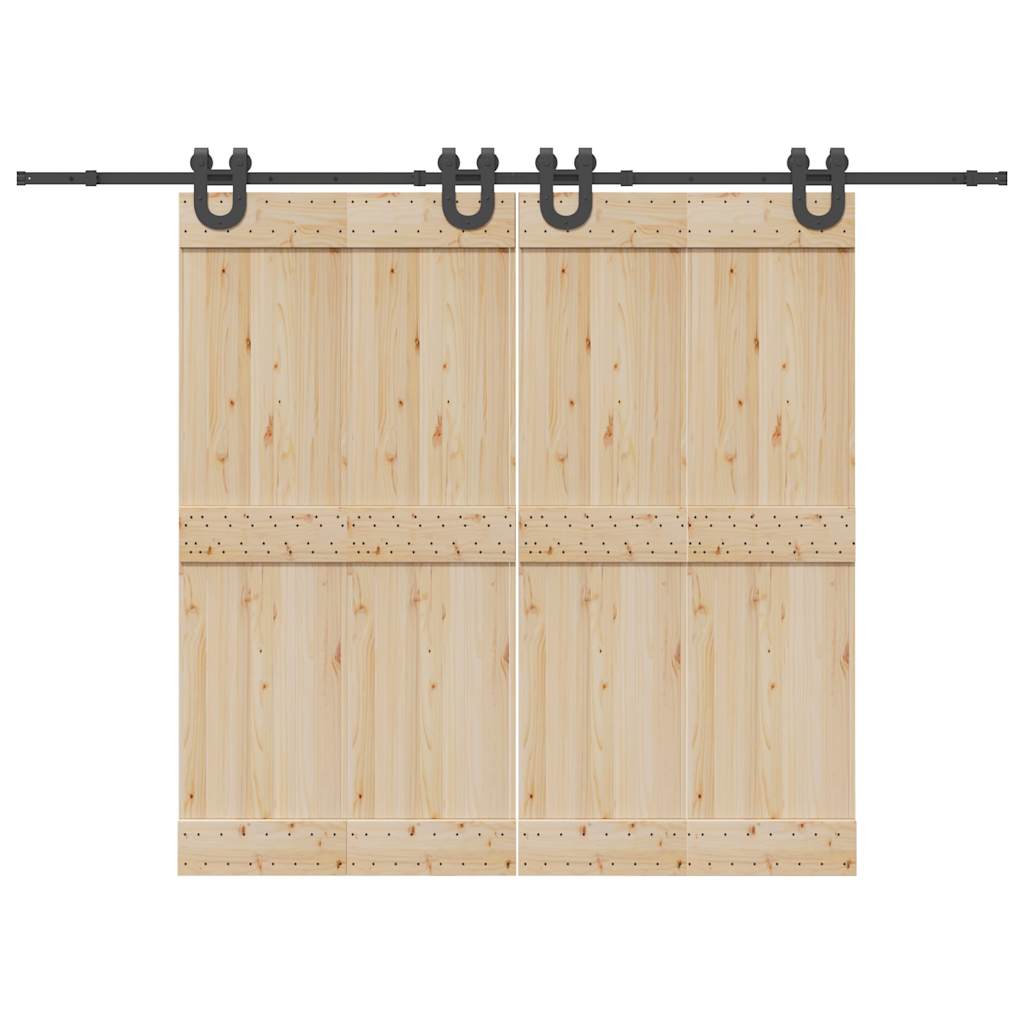 Vidaxxl boîte avec pièces pour porte coulissante 400 cm acier noir