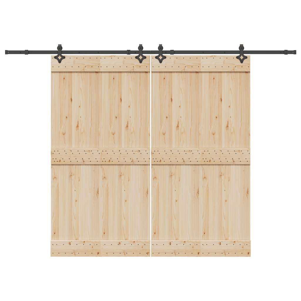 Vidaxxl boîte avec pièces pour porte coulissante 305 cm acier noir