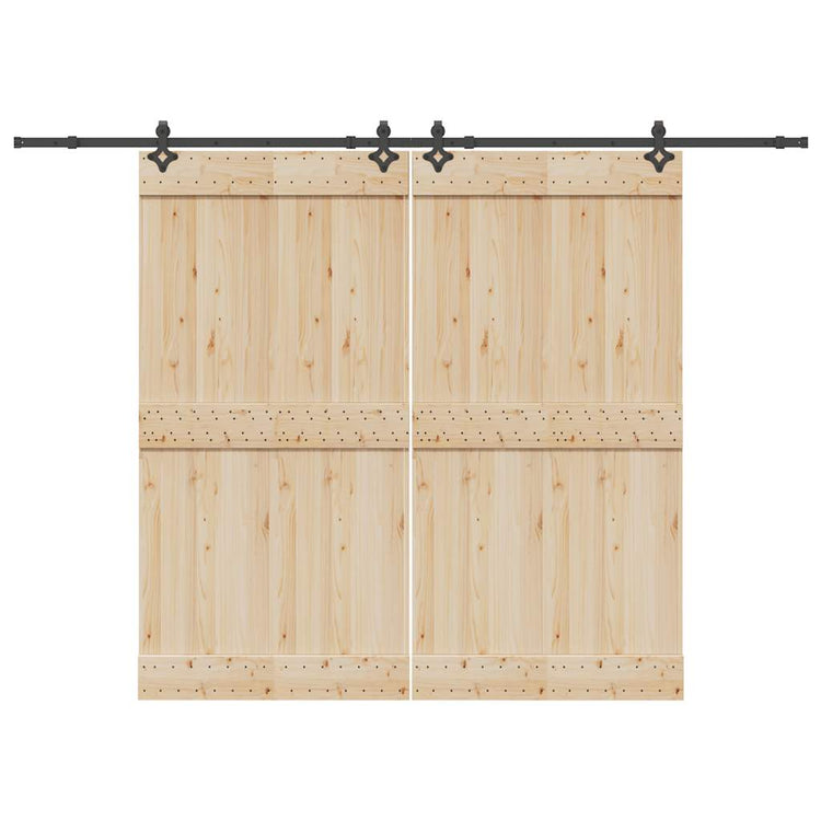 Vidaxxl boîte avec pièces pour porte coulissante 305 cm acier noir