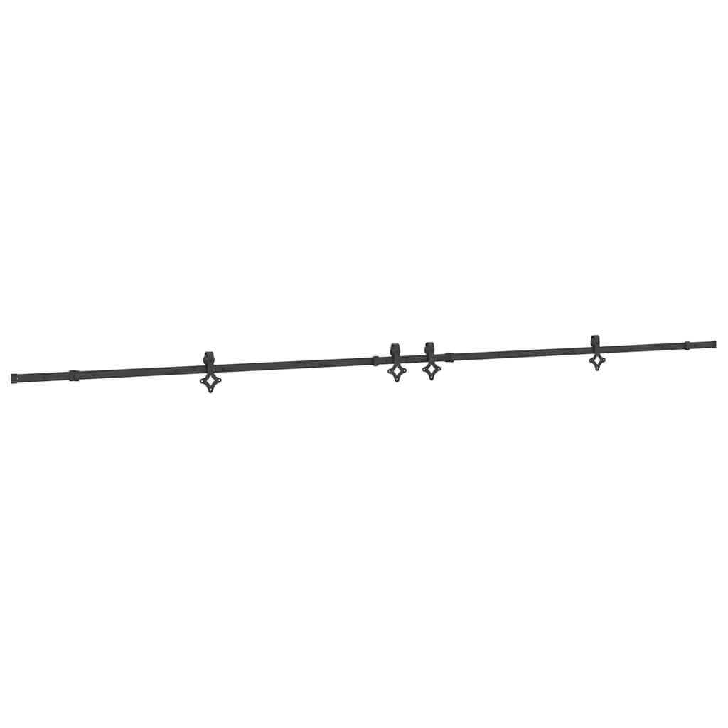 Vidaxxl boîte avec pièces pour porte coulissante 427 cm acier noir