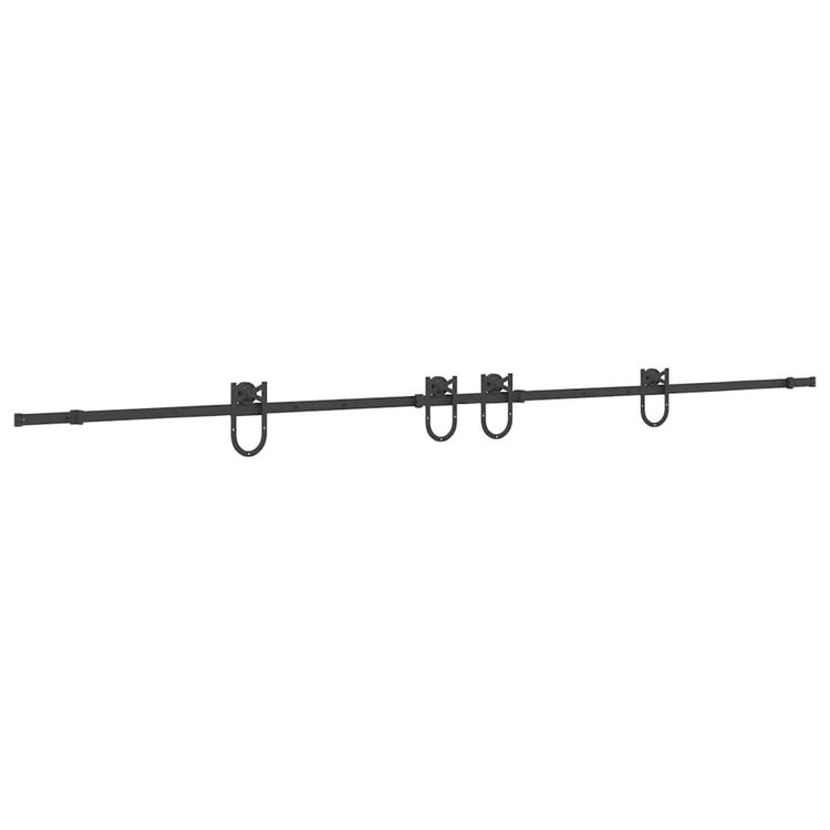Vidaxxl boîte avec pièces pour porte coulissante 366 cm acier noir