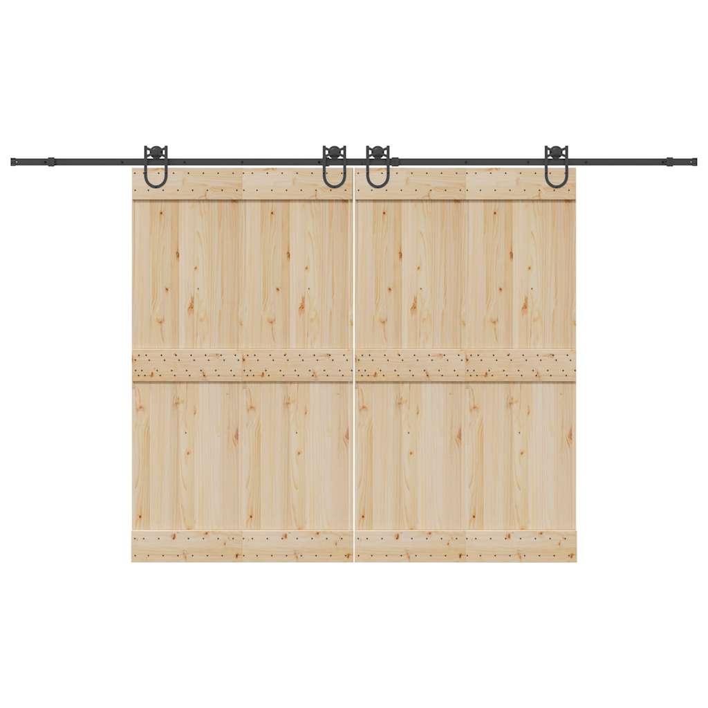 Vidaxxl boîte avec pièces pour porte coulissante 366 cm acier noir