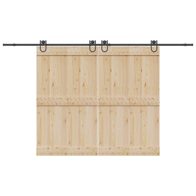 Vidaxxl boîte avec pièces pour porte coulissante 366 cm acier noir
