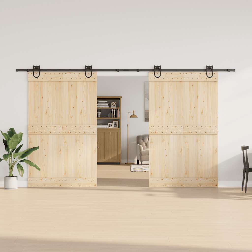 Vidaxxl boîte avec pièces pour porte coulissante 400 cm acier noir